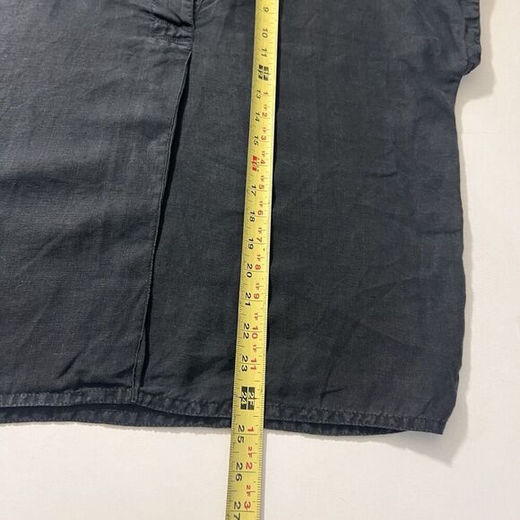 Vintage Gianni Versace Blouse Sz M Linen Boxy Bishop Neck Minimalist Pop Over - Picture 6 of 7